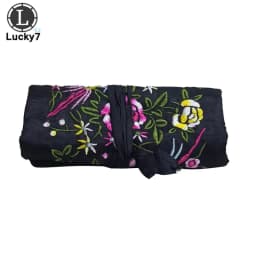 Embroidered Jewelry Storage Bag Chinese Wind Silk Jewelry Organizer Travel Pouch Ring Necklace Zipper Embroidery Bird Roll Bag