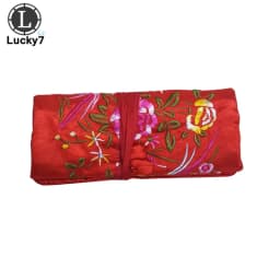 Embroidered Jewelry Storage Bag Chinese Wind Silk Jewelry Organizer Travel Pouch Ring Necklace Zipper Embroidery Bird Roll Bag