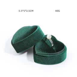 1 Pcs 5.5x5x3.5cm Pink/Green Heart Shaped Jewelry Box Corduroy Ring Pair Pendant Box Simple and Exquisite Jewelry Storage Box
