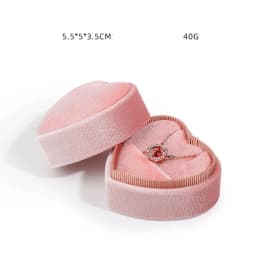 1 Pcs 5.5x5x3.5cm Pink/Green Heart Shaped Jewelry Box Corduroy Ring Pair Pendant Box Simple and Exquisite Jewelry Storage Box