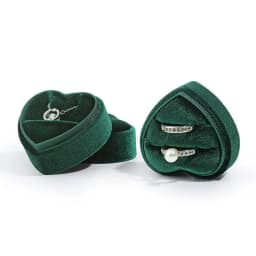 1 Pcs 5.5x5x3.5cm Pink/Green Heart Shaped Jewelry Box Corduroy Ring Pair Pendant Box Simple and Exquisite Jewelry Storage Box