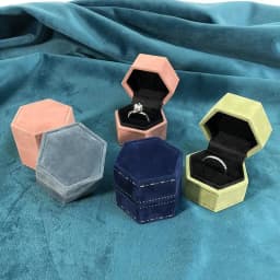 Vintage Hexagon Jewelry Single Ring Box Empty Case Holder For Engagement Wedding Ceremony Valentines Day Gift Organizer