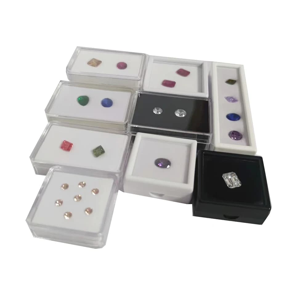 Loose Diamond Box Transparent Gemstone Storage Case New Pendant Beads IGI Organizer Ring Earrings Gem Stone Gift Packaging Box