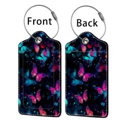 HOT SALE Tyrant Butterfly Leather Business Luggage Tag Suitcase Address Label Luggage Boarding Case Label Name ID Address Clip
