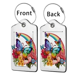 HOT SALE Tyrant Butterfly Leather Business Luggage Tag Suitcase Address Label Luggage Boarding Case Label Name ID Address Clip