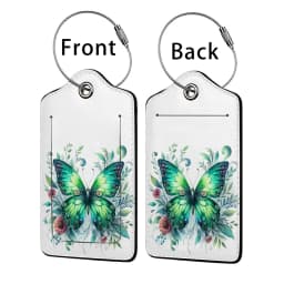 HOT SALE Tyrant Butterfly Leather Business Luggage Tag Suitcase Address Label Luggage Boarding Case Label Name ID Address Clip