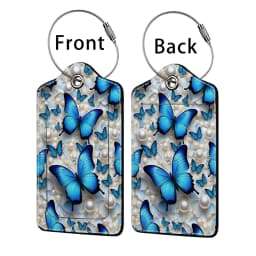 HOT SALE Tyrant Butterfly Leather Business Luggage Tag Suitcase Address Label Luggage Boarding Case Label Name ID Address Clip