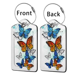 HOT SALE Tyrant Butterfly Leather Business Luggage Tag Suitcase Address Label Luggage Boarding Case Label Name ID Address Clip