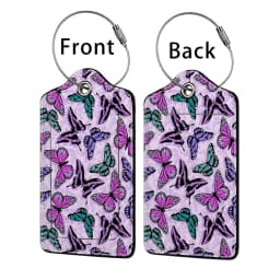 HOT SALE Tyrant Butterfly Leather Business Luggage Tag Suitcase Address Label Luggage Boarding Case Label Name ID Address Clip