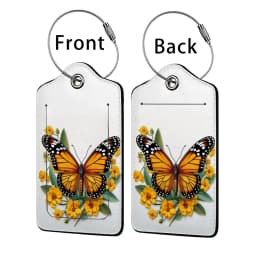 HOT SALE Tyrant Butterfly Leather Business Luggage Tag Suitcase Address Label Luggage Boarding Case Label Name ID Address Clip