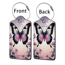 HOT SALE Tyrant Butterfly Leather Business Luggage Tag Suitcase Address Label Luggage Boarding Case Label Name ID Address Clip