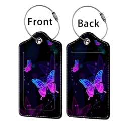HOT SALE Tyrant Butterfly Leather Business Luggage Tag Suitcase Address Label Luggage Boarding Case Label Name ID Address Clip