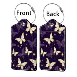 HOT SALE Tyrant Butterfly Leather Business Luggage Tag Suitcase Address Label Luggage Boarding Case Label Name ID Address Clip