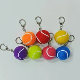 1Pcs Mini Tennis Ball Keychains With Vibrant Assorted Colors And Metal Clasps For Backpack Decor Tennis Lovers Small Gifts