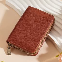 Women PU Card Holder Wallet, Compact Accordion Credit Card Case, Multi Slot Organizer for Card Cash Custom Logo Bulk Dropship