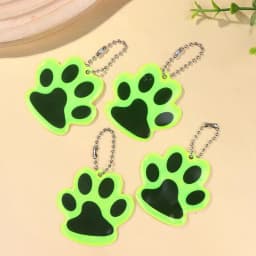 10Pcs Paw Reflective Keychain Outdoor Night Safety Kids Pet Double-sided Reflective Backpack Accessories Pendant