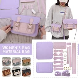 DIY Cambridge Bag Making Material Set PU Leather Handmade Satchel Backpack Handbag Shoulder Bags Crossbody Sewing Accessories