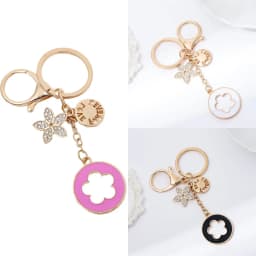 Pretty Alloy Flower Keychain Fashion Portable Rhinestone Pendant Keyring Multipurpose Exquisite Jewelry Bag
