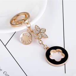 Pretty Alloy Flower Keychain Fashion Portable Rhinestone Pendant Keyring Multipurpose Exquisite Jewelry Bag