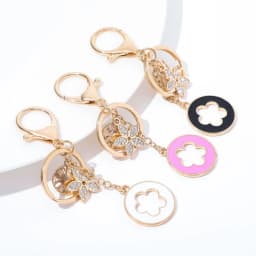 Pretty Alloy Flower Keychain Fashion Portable Rhinestone Pendant Keyring Multipurpose Exquisite Jewelry Bag