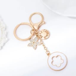 Pretty Alloy Flower Keychain Fashion Portable Rhinestone Pendant Keyring Multipurpose Exquisite Jewelry Bag