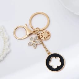 Pretty Alloy Flower Keychain Fashion Portable Rhinestone Pendant Keyring Multipurpose Exquisite Jewelry Bag