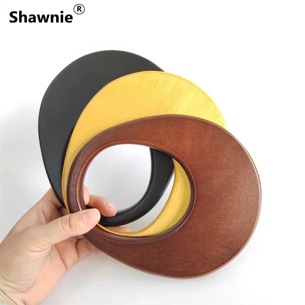 14.5*17.5cm Red Brown Reddish Nature Black Wooden Obag Purse Handles Wholesale Handbag Accessories Wooden Purse Frames Hanger