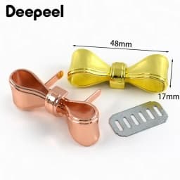 4/10Pcs Deepeel Metal Bowknot Buckle 47x17mm Handbag Label Pin Clasp Bag Side Clip Hook Clothes Decor Buckles DIY Accessories