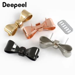4/10Pcs Deepeel Metal Bowknot Buckle 47x17mm Handbag Label Pin Clasp Bag Side Clip Hook Clothes Decor Buckles DIY Accessories
