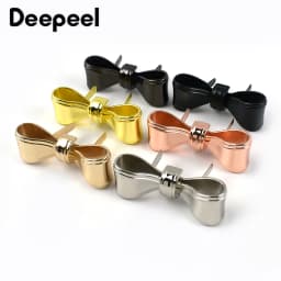 4/10Pcs Deepeel Metal Bowknot Buckle 47x17mm Handbag Label Pin Clasp Bag Side Clip Hook Clothes Decor Buckles DIY Accessories