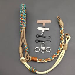 Multi-purpose Adjustable DIY Hand Braided Phone Lanyard Detachable Bag Strap Outdoor Anti-lost Shoulder Strap Accessories