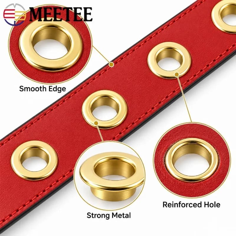 50/100Pcs 4-15mm Pure Copper Eyelet Grommets Belt Hole Rivets Shoe Lace Rings Webbing Grommet Apparel Repair Sewing Accessories