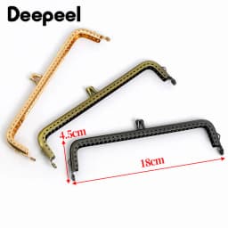 1/2/4Pcs 18cm Metal Kiss Clasp Lock Purse Frame Bead Head Square Handle Women Handbag Wallet Handles DIY Bag Bracket Accessories