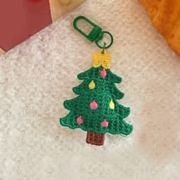 Lovely Weave Christmas Pendant Elk Cartoon Santa Claus Keychain Bag Pendant Charm New Year Gift Christmas Keyring Accessories