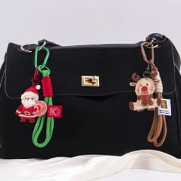 Lovely Weave Christmas Pendant Elk Cartoon Santa Claus Keychain Bag Pendant Charm New Year Gift Christmas Keyring Accessories