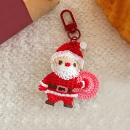 Lovely Weave Christmas Pendant Elk Cartoon Santa Claus Keychain Bag Pendant Charm New Year Gift Christmas Keyring Accessories