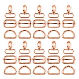 5Sets 20/25/32/38mm Metal D Ring Swivel Lobster Buckle for Bag Webbing Strap Hook Dog Collar Adjust Slider Clasp Sewing Hardware