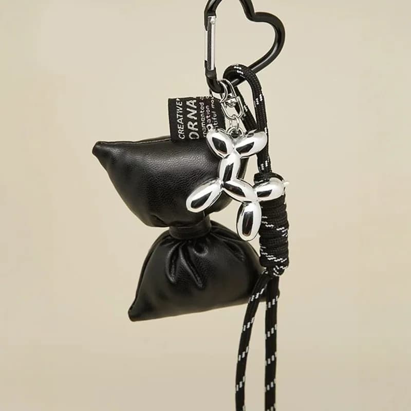 Fashionable Heart Leather Rope Keychain Cherry Bow Y2K Bag Pendant Ornaments Mobile Phone Lanyard Gifts Bag Accessories