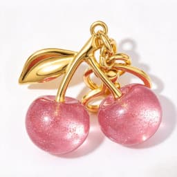 Fashion Gold Cherry Keychain Metal Cherry Bag Ornament Women Handbag Decor Car Key Ring Bag Pendant Accessory Gift