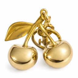 Fashion Gold Cherry Keychain Metal Cherry Bag Ornament Women Handbag Decor Car Key Ring Bag Pendant Accessory Gift