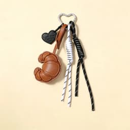 Lovely Hanger Pu Leather Croissant Pendant Fashion Bag Charm Heart Shaped Bag Decoration Bag Accessory Gift