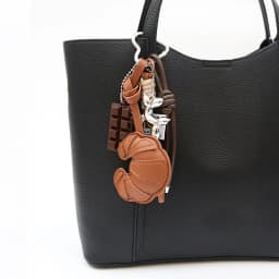 Lovely Hanger Pu Leather Croissant Pendant Fashion Bag Charm Heart Shaped Bag Decoration Bag Accessory Gift