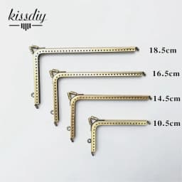 10 PCS 14.5 16.5 18.5cm L Shape Smooth Finish Bronze Right Angle Coins Purse Frames DIY Metal Kiss Clasp Bags Accessory Parts