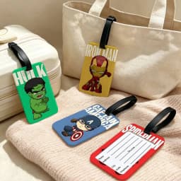 A-Avengers Canvas Painting Anti lost Travel Luggage Tag PVC ID Information Card Holder Baggage Name Label For Outdoor Trip