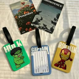 A-Avengers Canvas Painting Anti lost Travel Luggage Tag PVC ID Information Card Holder Baggage Name Label For Outdoor Trip