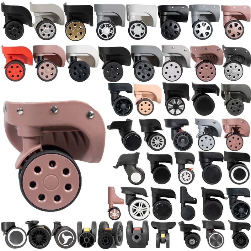 Universal Luggage Wheel Replacement Parts Quiet Universal Spinner Wheels Repair for Suitcase Password Box Shock Absorption
