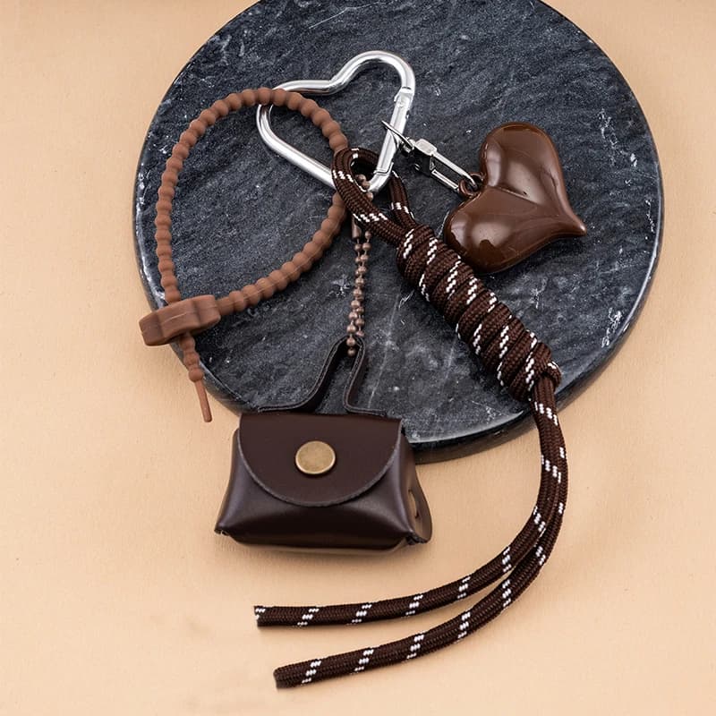 Maillard Braid Rope Pendant Exquisite Leather Mini Bag Pendant Charm Women Luxury Bag Key Chain Mobile Phone Decor