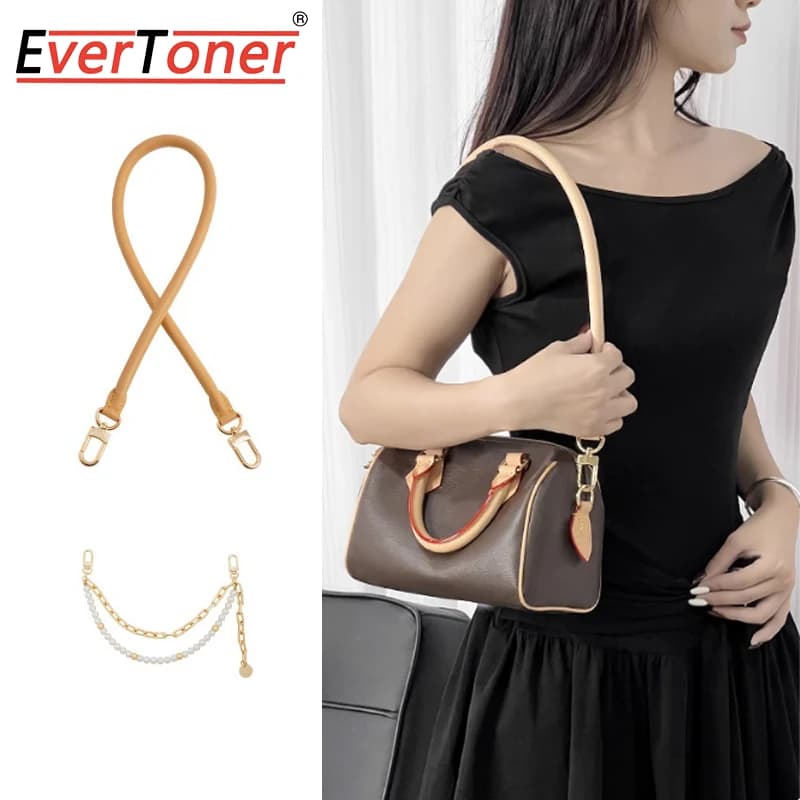 EverToner Leather Bag Strap for l-v Spedy soft 30 Shoulder Straps Long Bags Belts Replacement Decorative Chain bag Accessories