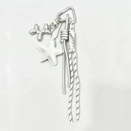 Creative Simple Style Heart-shaped Five-pointed Star Woven Lanyard Keychain Pendant Trendy Bag Charm Accessory