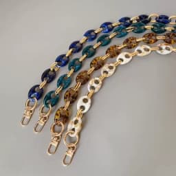 New Fashion Woman Bag Accessory Parts Leopard Candy Beige Blue Acrylic Resin Metal Chain Strap Women Shoulder Cute Clutch Chain